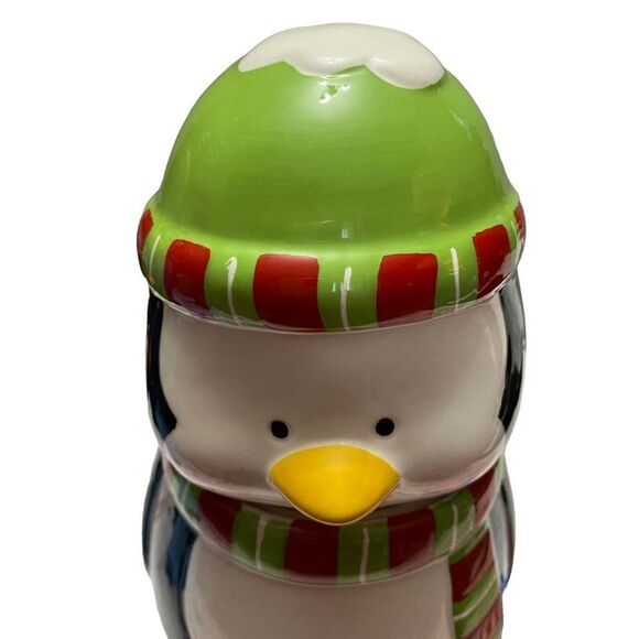 Vintage St. Jude Collectible Porcelain Mini Cookie Jar Christmas Holiday Penguin - Picture 7 of 12
